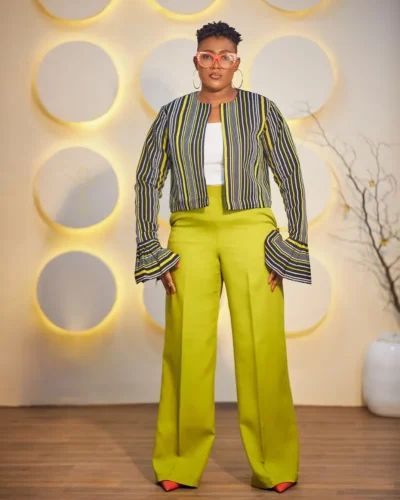 d7c4e8accd8a3eca8caffae04facbc23472485a3 Asooke Flare Crop Top Crepe Pants