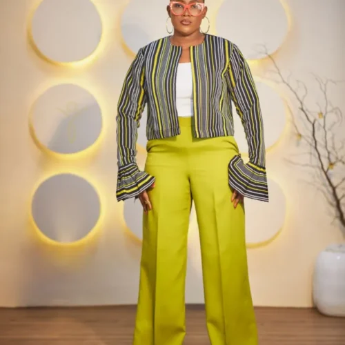 d7c4e8accd8a3eca8caffae04facbc23472485a3 Asooke Flare Crop Top Crepe Pants